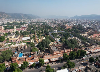An Aerial Shot of Bapu Bazar at Jaipur, Rajashthan,India