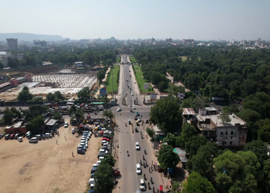 An Aerial Shot of Bapu Bazar at Jaipur, Rajashthan,India