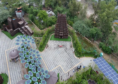 An aerial shot of the beautiful Bharat Darshan Park at Punjabi Bagh,New Delhi,India