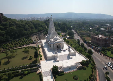 An Aerial Shot of Birla Mandir at Jaipur in Rajasthan,India