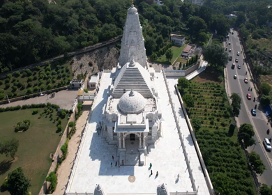 An Aerial Shot of Birla Mandir at Jaipur in Rajasthan,India