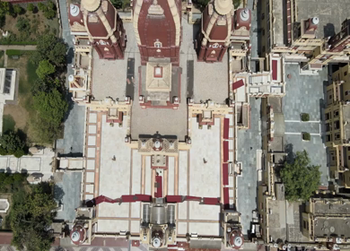 An Aerial Shot of Birla Mandir at New Delhi in India