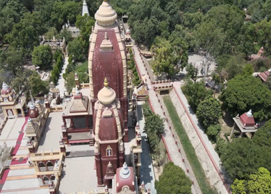 An Aerial Shot of Birla Mandir at New Delhi in India