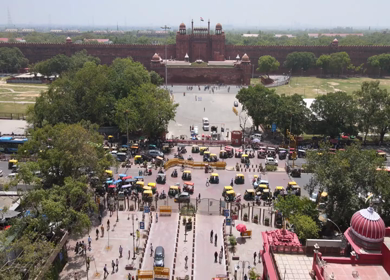 An Aerial Shot of Chandni Chowk Market at Delhi,India