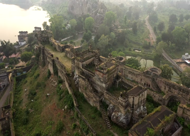 An Aerial Shot of Gwalior Fort at Gwalior, Madhya Pradesh, India