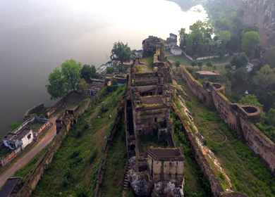 An Aerial Shot of Gwalior Fort at Gwalior, Madhya Pradesh, India