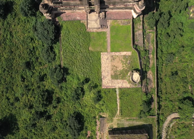 An Aerial Shot of Jahangir Mahal at Orchha, Madhya Pradesh, India