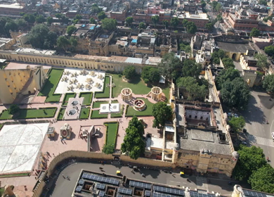 An Aerial Shot of Jantar Mantar at Jaipur in Rajasthan,India