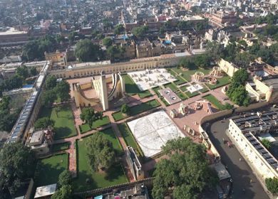 An Aerial Shot of Jantar Mantar at Jaipur in Rajasthan,India