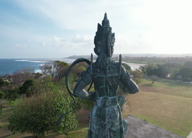 An Aerial Shot of Krishna and Arjuna memorial at Bali, Indonesia