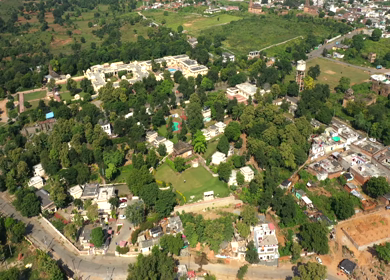 An Aerial Shot of MPT Betwa Retreat at Orchha, Madhya Pradesh, India