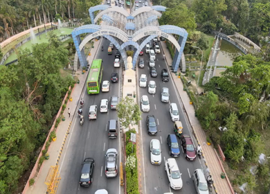 An Aerial Shot of Noida Gate,Uttar Pradesh,NCR in India