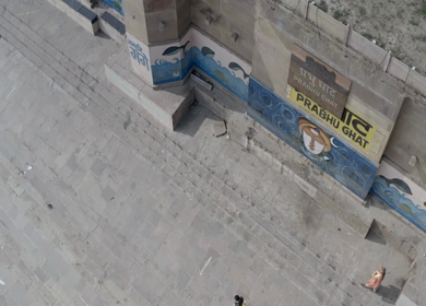 22nd May 2021 : An Aerial shot of Ganga Ghat at Varansi,Banaras, Uttar Pradesh,India