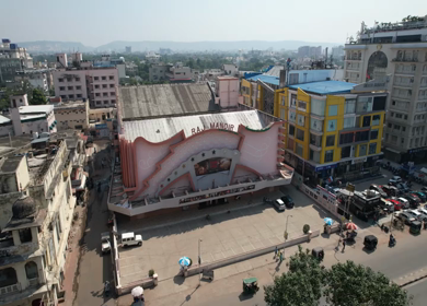 4th October 2022: An Aerial shot of Raj Mandir Theatre at Jaipur, Rajasthan,India