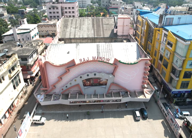 4th October 2022: An Aerial shot of Raj Mandir Theatre at Jaipur, Rajasthan,India