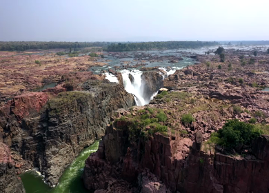 An Aerial Shot of Raneh Water Falls at Dhoguwan, Madhya Pradesh, India