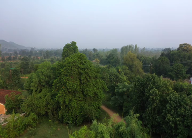An Aerial Shot of Tendu Leaf Jungle Resort at Raj nagar, Madhya Pradesh, India