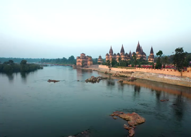 An Aerial Shot of The Royal Chhatris at Orchha, Madhya Pradesh, India