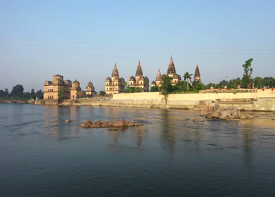 An Aerial Shot of The Royal Chhatris at Orchha, Madhya Pradesh, India