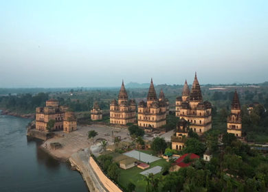 An Aerial Shot of The Royal Chhatris at Orchha, Madhya Pradesh, India
