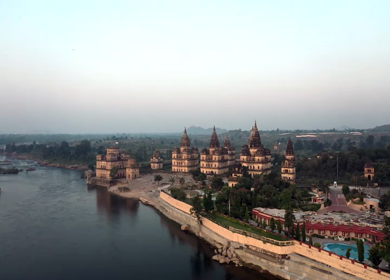 An Aerial Shot of The Royal Chhatris at Orchha, Madhya Pradesh, India