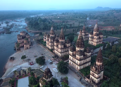 An Aerial Shot of The Royal Chhatris at Orchha, Madhya Pradesh, India
