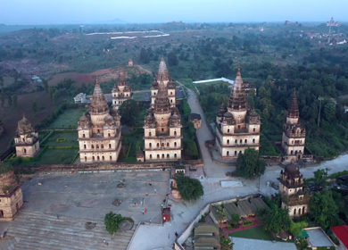 An Aerial Shot of The Royal Chhatris at Orchha, Madhya Pradesh, India