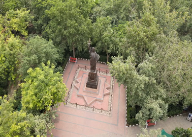 An Aerial Shot of Waste to Wonder Theme Park in New Delhi,India