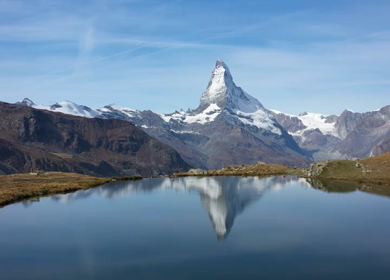 Aerial shot of the Zurich old town on a sunny day in Switzerland