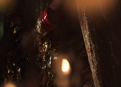A Slow Motion Shot of an Indian Bride showing her Bridal Jewellery at her Indian Wedding in India