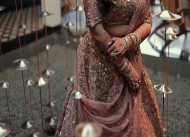 A Slow Motion Shot of an Indian Bride showing her Bridal Jewellery at her Indian Wedding in India