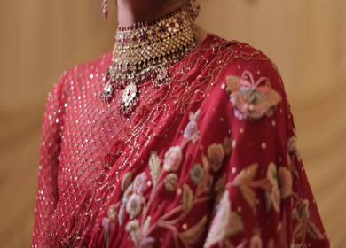 A Slow Motion Shot of an Indian Bride showing her Bridal Jewellery at her Indian Wedding in India
