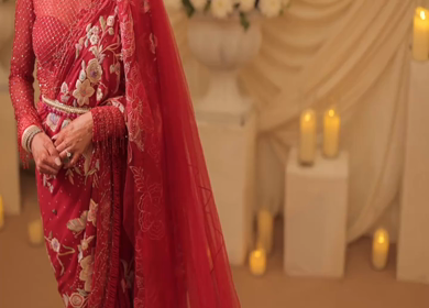 A Slow Motion Shot of an Indian Bride showing her Bridal Jewellery at her Indian Wedding in India