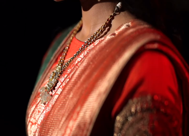 A Slow motion Shot of an Indian Bride showing her Bridal Jewellery at her Indian Wedding in India