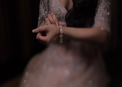 A Slow Motion Shot of an Indian Bride showing her Bridal Jewellery at her Indian Wedding in India