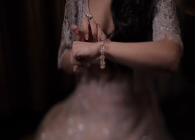 A Slow Motion Shot of an Indian Bride showing her Bridal Jewellery at her Indian Wedding in India
