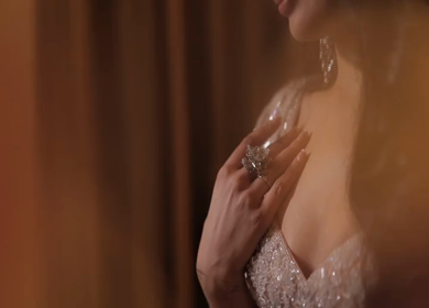 A Slow Motion Shot of an Indian Bride showing her Bridal Jewellery at her Indian Wedding in India
