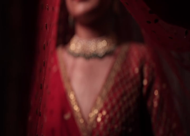A Slow Motion Shot of an Indian Bride showing her Bridal Jewellery at her Indian Wedding in India