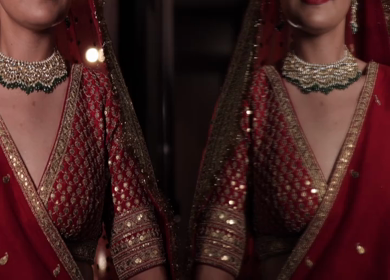 A Slow Motion Shot of an Indian Bride showing her Bridal Jewellery at her Indian Wedding in India