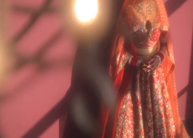 A Slow Motion Shot of an Indian Bride showing her Bridal Jewellery at her Indian Wedding in India