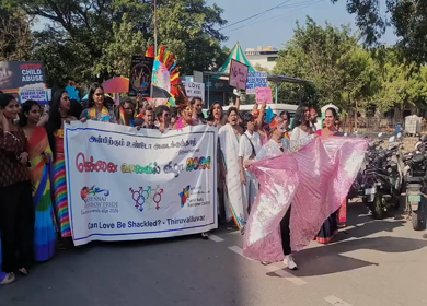 Chennai, India - June 28, 2026 : A shot of LGBTQIA+ Community March Rainbow Pride in Chennai India