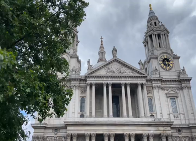 A shot of St. Paul's Cathedral at Churchyard, London, United Kingdom