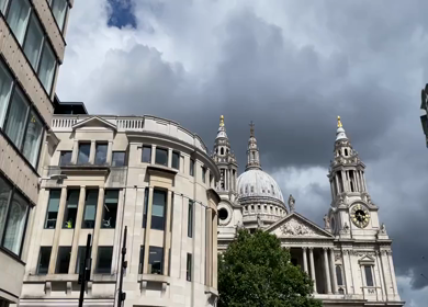 A shot of St. Paul's Cathedral at Churchyard, London, United Kingdom