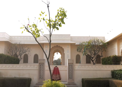 New Delhi, India - 8 December 2024 : A Shot of an Indian Bride's Wedding lehenga in India