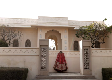 New Delhi, India - 8 December 2024 : A Shot of an Indian Bride's Wedding lehenga in India