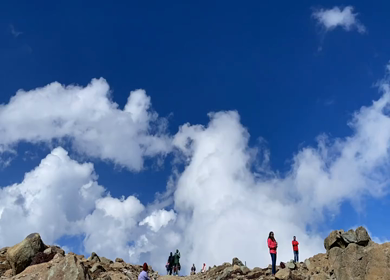 Kashmir, India - 3rd October 2022: A Timelapse shot of people enjoying at Gulmarg Gondola in Kashmir, India