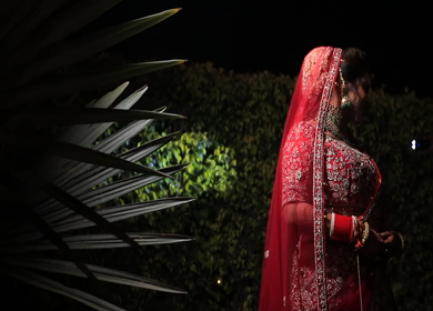 Shot of a beautiful Indian Bride posing for her wedding shoot in New Delhi, India