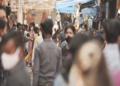 4th April 2021: Shot of people at Central Market during Covid-19 at New Delhi,India