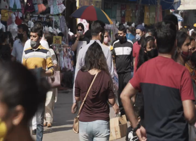 4th April 2021: Shot of people at Central Market during Covid-19 at New Delhi,India