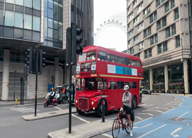 19th June 2024 : Classic red double decker bus near London Eye in London England